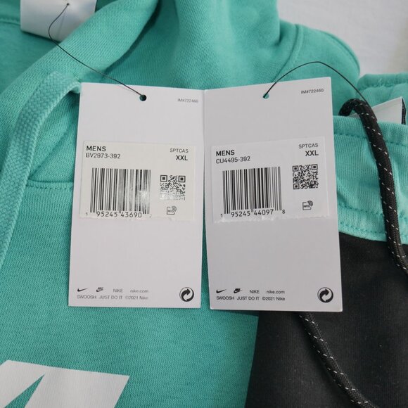Nike Tech Fleece Mens Size 2XL Sweatsuit Matching Outfit Hoodie Set Teal Aqua - Picture 4 of 12